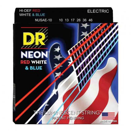 قیمت خرید فروش سیم گیتار الکتریک  10-46 10-46 DR Neon Red White Blue