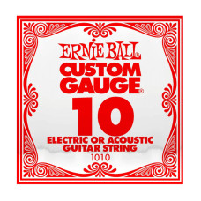 Ernie Ball 1010 010 Plain Steel Electric or Acoustic Custom Gauge 6-Pack