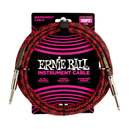 قیمت خرید فروش کابل گیتار TS to TS Ernie Ball 6394 Braided 3.05m Red Black