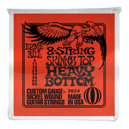 قیمت خرید فروش سیم گیتار الکتریک هشت سیم Ernie Ball 2624 Skinny Top 9-80