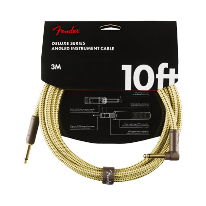 قیمت خرید فروش کابل گیتار TS to TS Fender Deluxe Series Instrument Cable Tweed Angled 3m