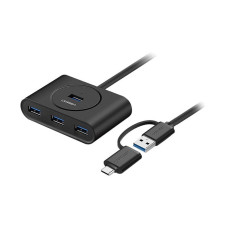 UGREEN USB 3.0 A with USB-C Adapter 4-Ports Hub 1m Black CR113 40850