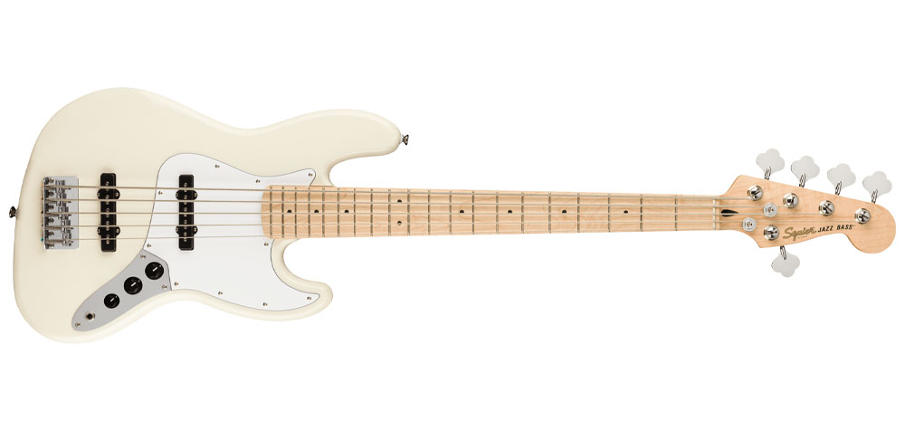 گیتار بیس فندر اسکوایر Squier Affinity Jazz Bass V MN WPG Olympic White