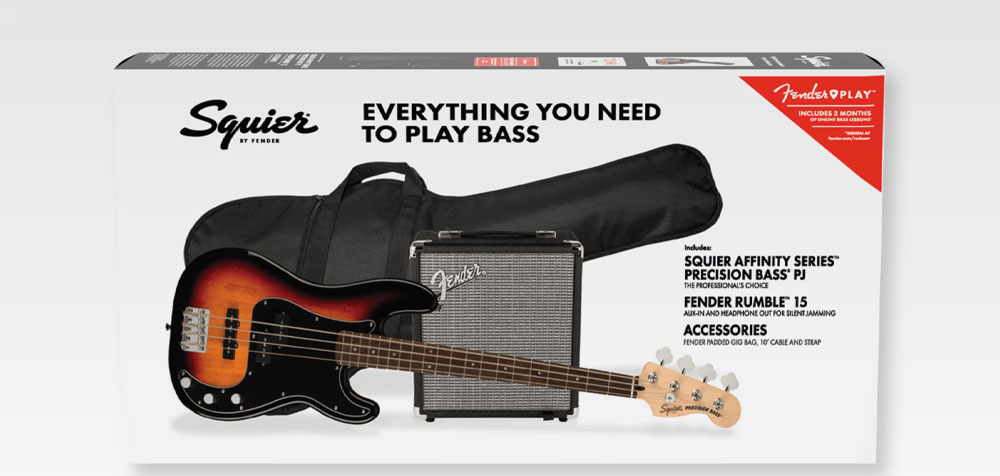 squier-affinity-precision-bass-pj-lrl-pack-3-color-sunburst پکیج گیتار بیس فندر اسکوایر Squier Affinity Precision Bass PJ LRL Pack 3-Color Sunburst