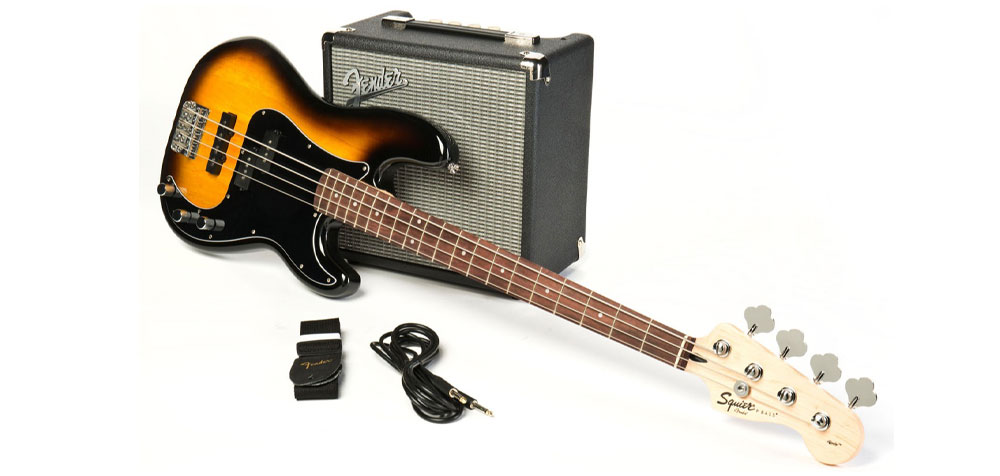 squier-affinity-precision-bass-pj-lrl-pack-brown-sunburst پکیج گیتار بیس فندر اسکوایر Squier Affinity Precision Bass PJ LRL Pack Brown Sunburst