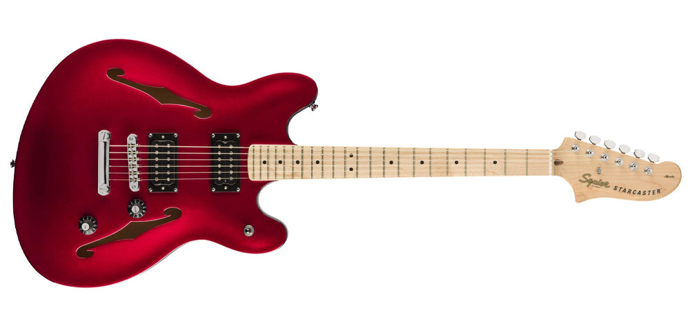 قیمت خرید گیتار الکتریک سِمی هالوبادی فندر اسکوایر Squier Affinity Starcaster MN Candy Apple Red