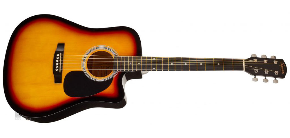 squier-sa-105ce-dreadnought-stained-hardwood-sunburst گیتار آکوستیک اسکوایر Squier SA 105CE Dreadnought Stained Hardwood Sunburst