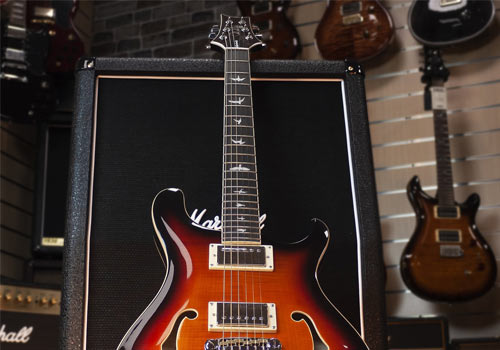 prs-se-hollowbody-ii-tricolor-sunburst گیتار هالوبادی پی آر اس PRS SE Hollowbody II Tricolor Sunburst