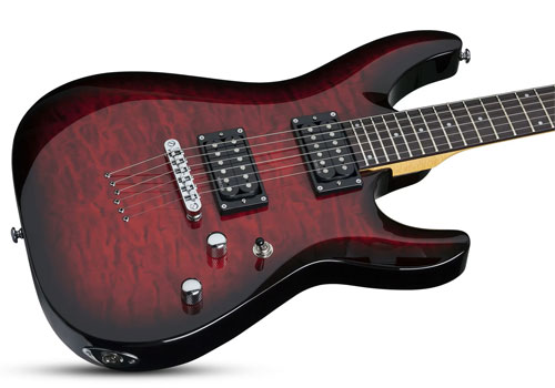 schecter-c-6-plus-see-thru-cherry-burst گیتار الکتریک شکتر Schecter C 6 Plus See Thru Cherry Burst